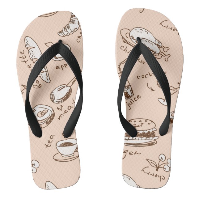 Pattern With Food Jandals (Footbed)