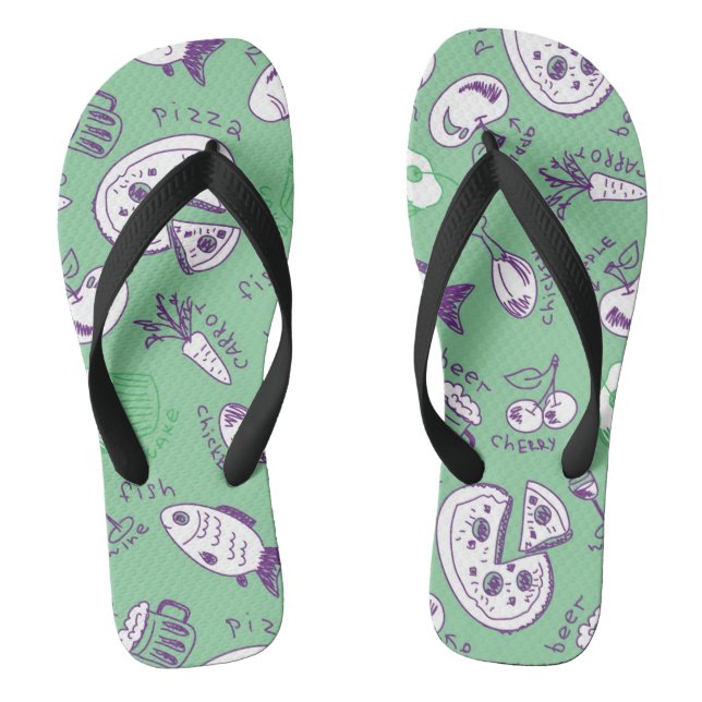 Pattern with Food Jandals (Footbed)
