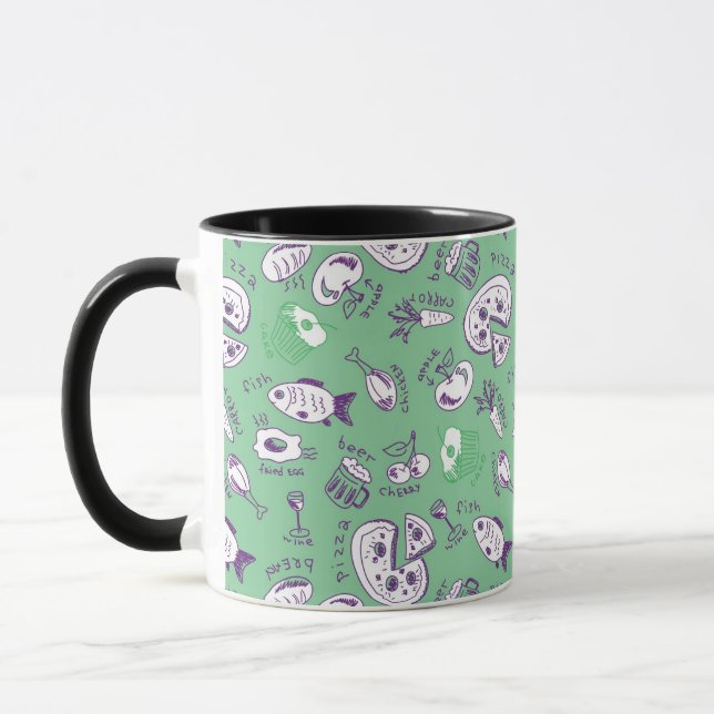Pattern with Food Mug (Left)