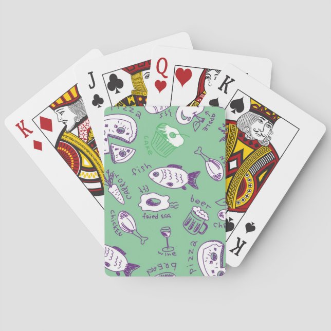 Pattern with Food Playing Cards (Back)