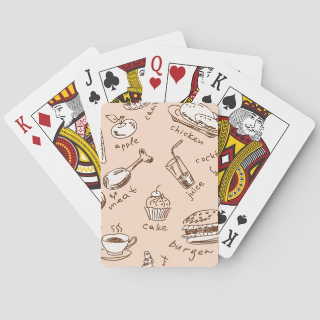 Pattern With Food Playing Cards (Back)