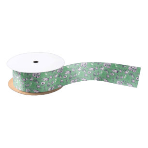 Pattern with Food Satin Ribbon