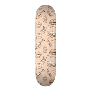 Pattern With Food Skateboard