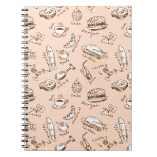 Pattern With Food Spiral Notebook
