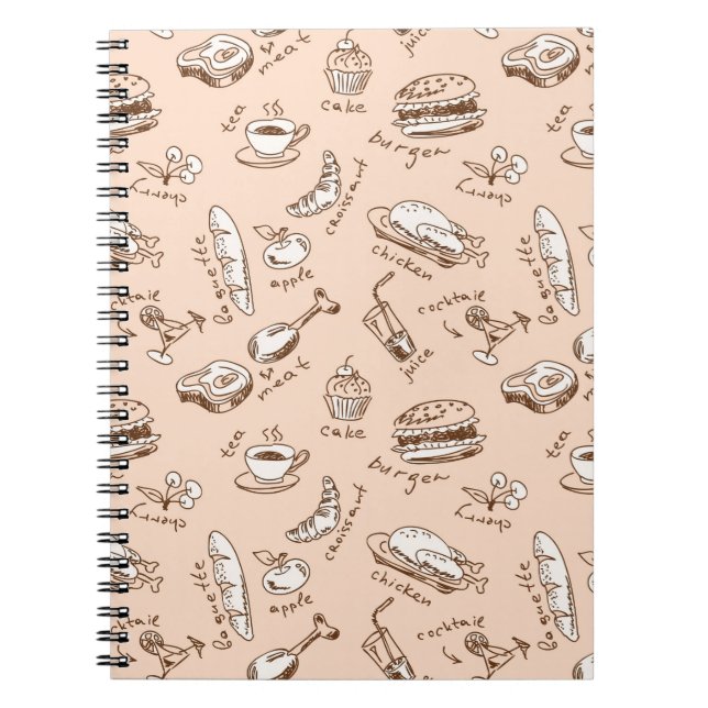 Pattern With Food Spiral Notebook (Front)
