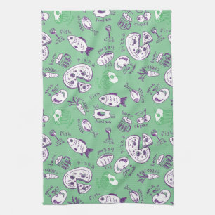 Pattern with Food Tea Towel