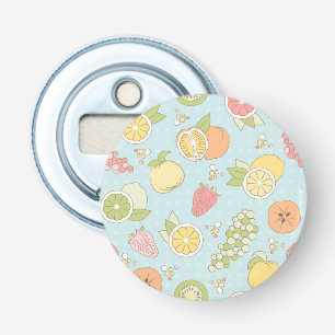 Pattern With Fruits And Berries Bottle Opener