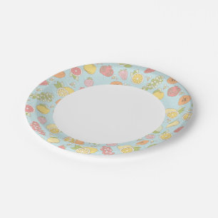 Pattern With Fruits And Berries Paper Plate