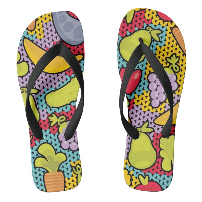 Pattern with fruits and vegetables jandals (Footbed)