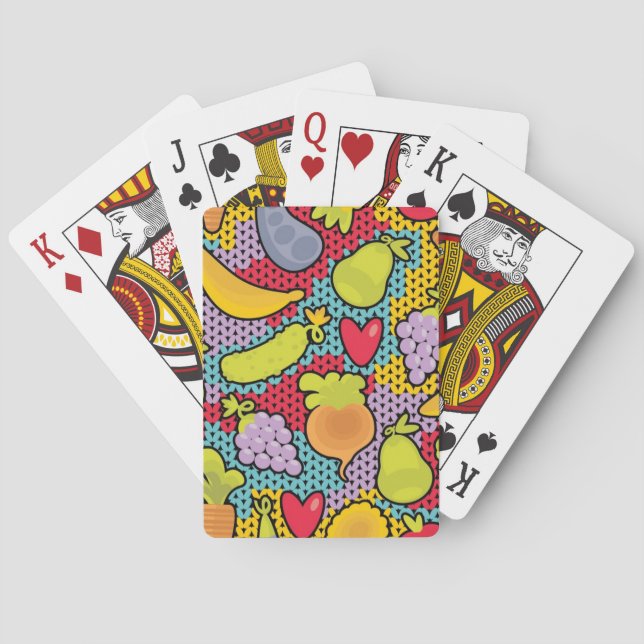 Pattern with fruits and vegetables playing cards (Back)