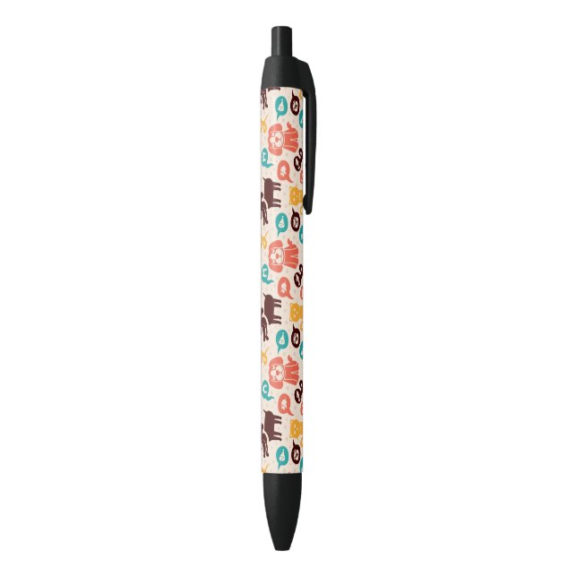 Pattern With Funny Cats And Dogs Black Ink Pen (Bottom (Vertical))