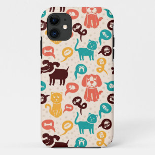 Pattern With Funny Cats And Dogs Case-Mate iPhone Case