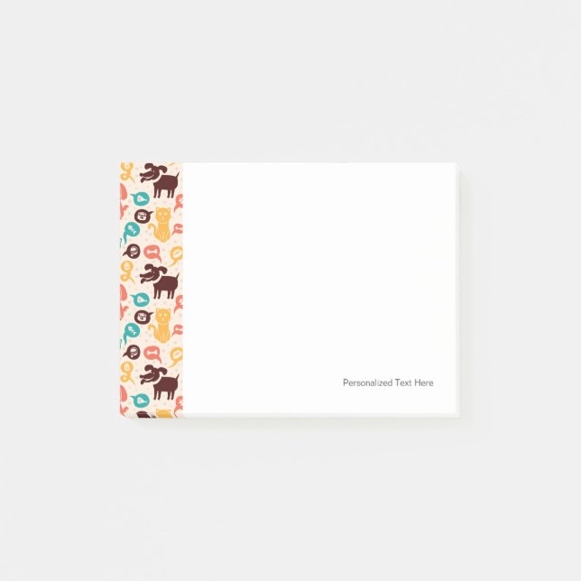 Pattern With Funny Cats And Dogs Post-it Notes (Front)