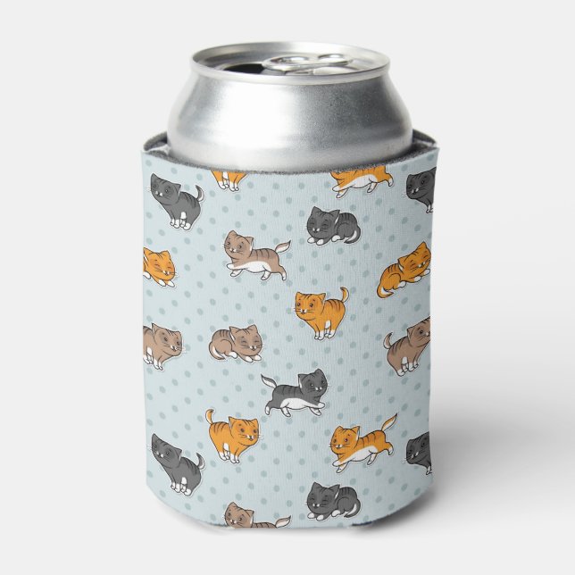 pattern with funny cats can cooler (Can Front)