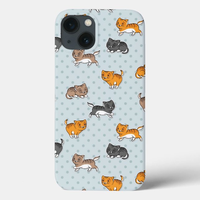 pattern with funny cats Case-Mate iPhone case (Back)