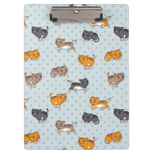 pattern with funny cats clipboard