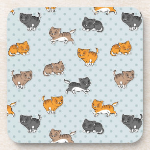 pattern with funny cats coaster