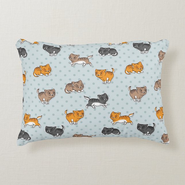 pattern with funny cats decorative cushion (Front)