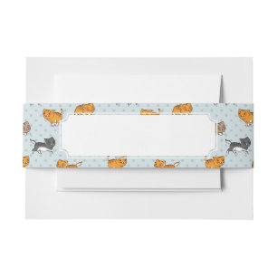 pattern with funny cats invitation belly band