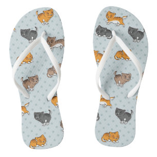 pattern with funny cats jandals