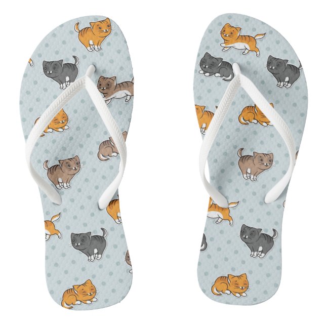 pattern with funny cats jandals (Footbed)