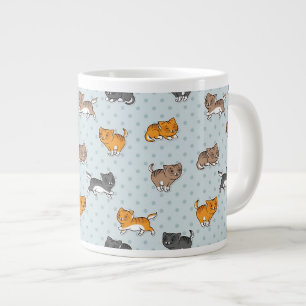 pattern with funny cats large coffee mug