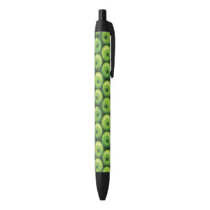 Pattern with Green Apples Black Ink Pen
