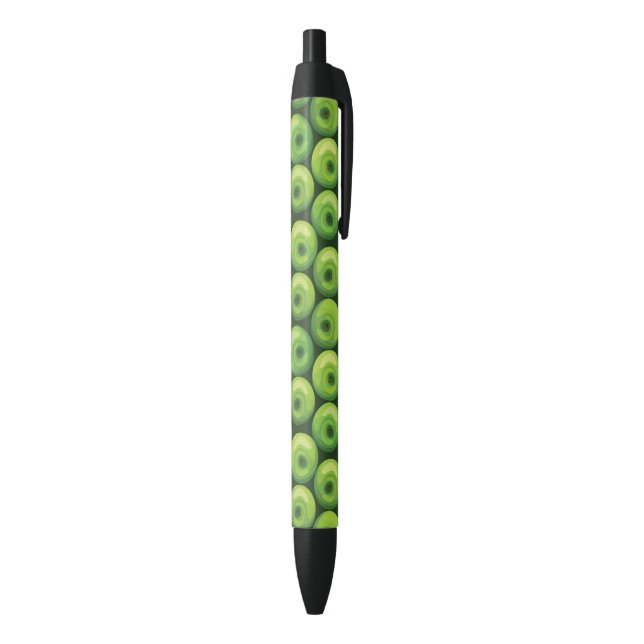 Pattern with Green Apples Black Ink Pen (Bottom (Vertical))