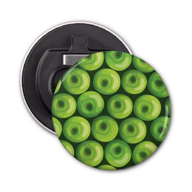 Pattern with Green Apples Bottle Opener (Front)