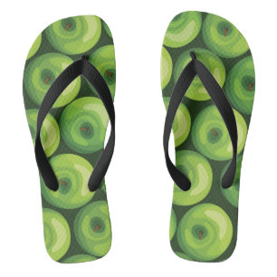 Pattern with Green Apples Jandals