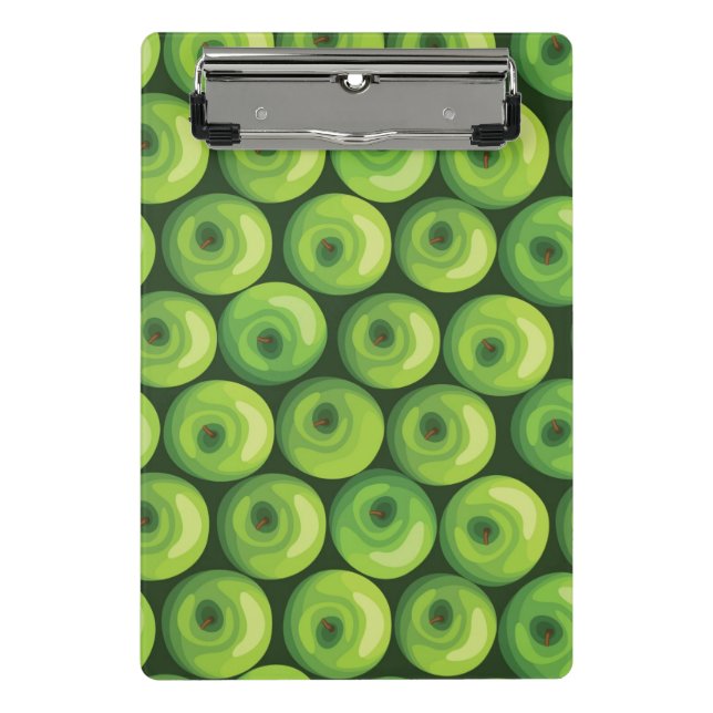 Pattern with Green Apples Mini Clipboard (Front)