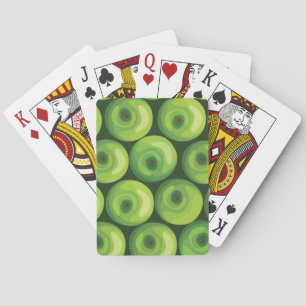 Pattern with Green Apples Playing Cards