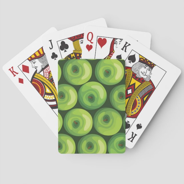 Pattern with Green Apples Playing Cards (Back)