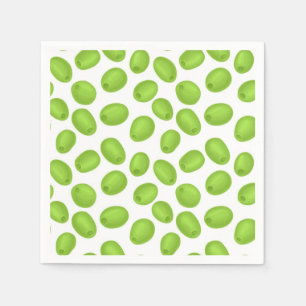 Pattern with green olives napkin