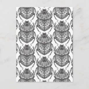 Pattern With Hand Doodle Postcard