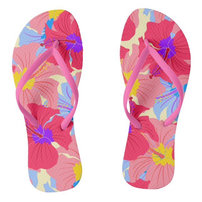 pattern with hibiscus jandals (Footbed)