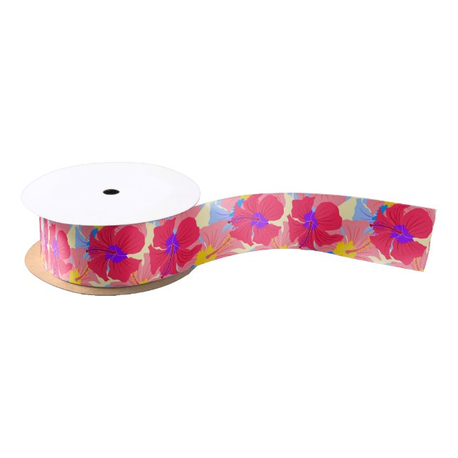pattern with hibiscus satin ribbon (Spool)