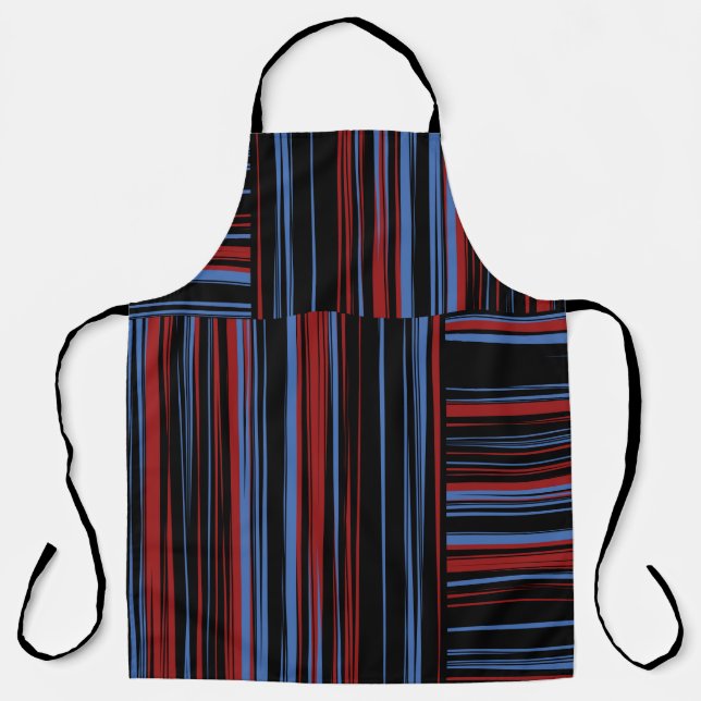 Pattern with horizontal and vertical coloured band apron (Front)