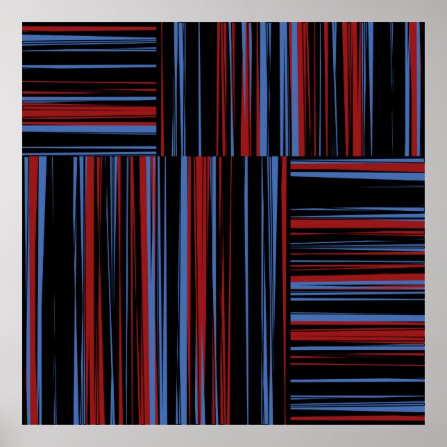 Pattern with horizontal and vertical coloured band poster (Front)