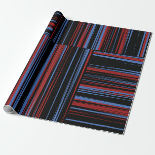 Pattern with horizontal and vertical coloured band wrapping paper