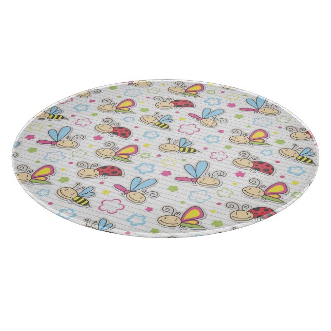 pattern with insects cutting board (Corner)