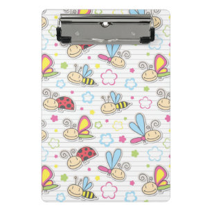 pattern with insects mini clipboard