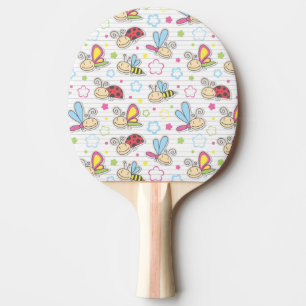 pattern with insects ping pong paddle