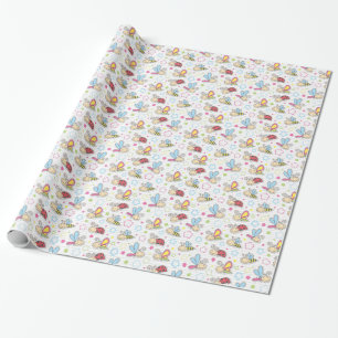 pattern with insects wrapping paper