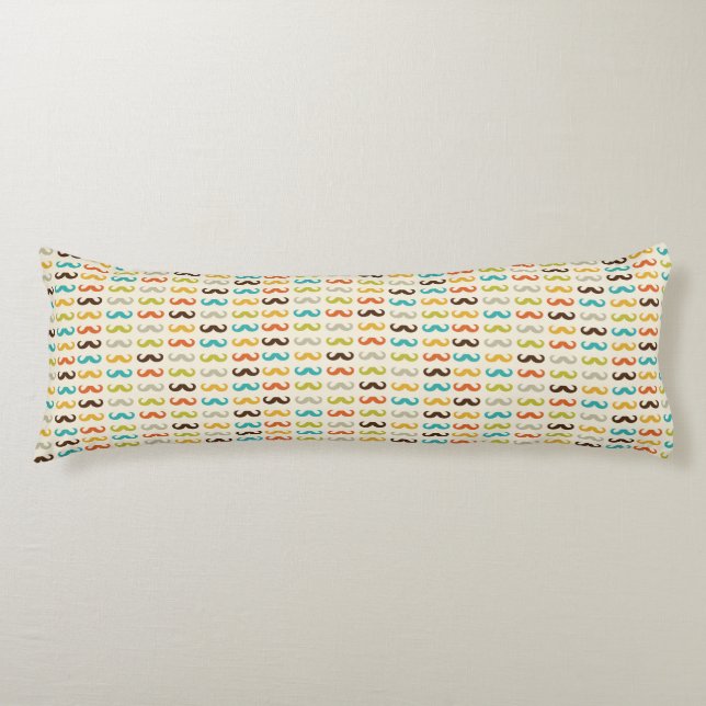 Pattern with moustache body cushion (Front)