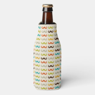 Pattern with moustache bottle cooler