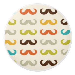 Pattern with moustache ceramic knob