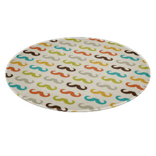 Pattern with moustache cutting board
