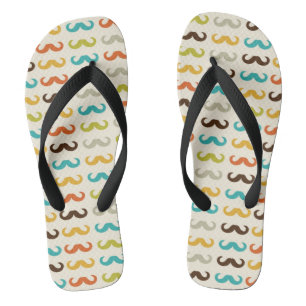 Pattern with moustache jandals