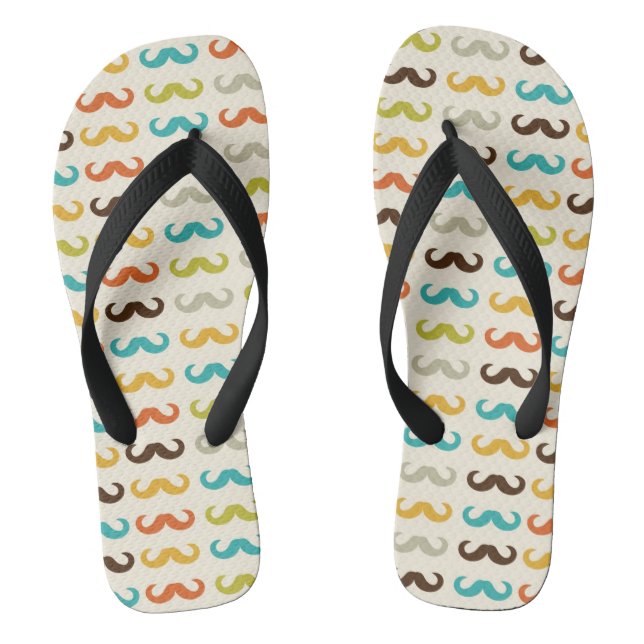 Pattern with moustache jandals (Footbed)